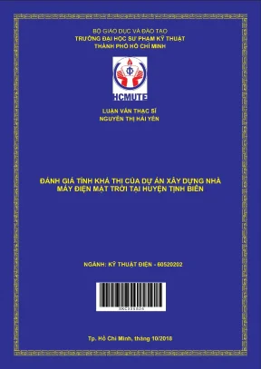 Luận văn thạc sĩ hcmute đánh giá tính khả thi của dự án xây dựng nhà máy điện mặt trời tại huyện tịnh biên