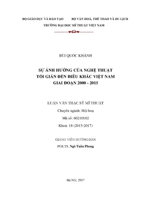 Luận văn thạc sĩ sự ảnh hưởng của nghệ thuật tối giản đến điêu khắc việt nam giai đoạn 2000 2015