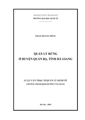 Luận văn thạc sĩ quản lý rừng ở huyện quản bạ tỉnh hà giang