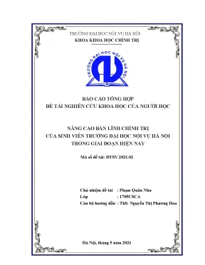 Luận văn tốt nghiệp nâng cao bản lĩnh chính trị của sinh viên trường đại học nội vụ hà nội trong giai đoạn hiện nay