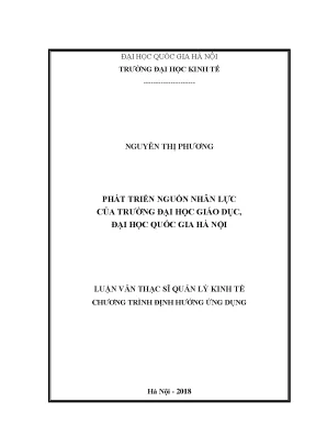 Luận văn thạc sĩ phát triển nguồn nhân lực của trường đại học giáo dục đại học quốc gia hà nội