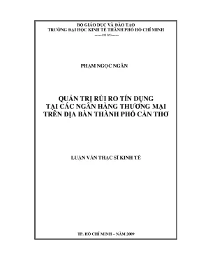 Luận văn thạc sĩ quản trị rủi ro tín dụng tại các ngân hàng thương mại trên địa bàn thành phố cần thơ luận văn thạc sĩ kinh tế