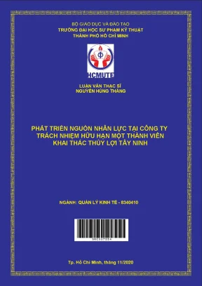 Luận văn thạc sĩ hcmute phát triển nguồn nhân lực tại công ty trách nhiệm hữu hạn một thành viên khai thác thủy lợi tây ninh