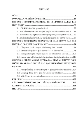 Luận án thông tin về giáo dục và đào tạo trên báo in ở việt nam