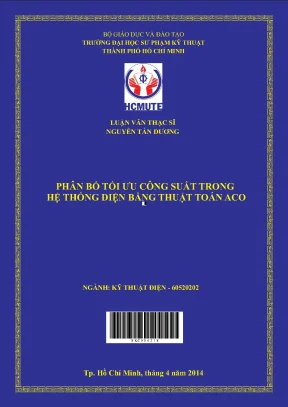 Luận văn thạc sĩ hcmute phân bố tối ưu công suất trong hệ thống điện bằng thuật toán aco