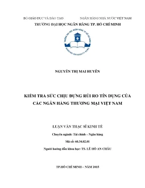 Luận văn thạc sĩ kiểm tra sức chịu đựng rủi ro tín dụng của các ngân hàng thương mại việt nam