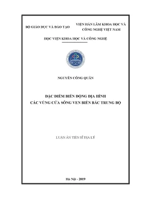 Luận án tiến sĩ đặc điểm biến động địa hình các vùng cửa sông ven biển bắc trung bộ