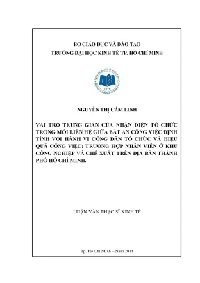 Luận văn thạc sĩ vai trò trung gian của nhận diện tổ chức trong mối liên hệ giữa bất an công việc định tính với hành vi công dân tổ chức và hiệu quả công việc
