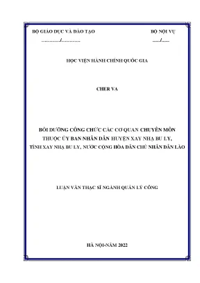 Luận văn thạc sĩ bồi dưỡng công chức các cơ quan chuyên môn thuộc ủy ban nhân dân huyện xay nhạ bu ly tỉnh xay nhạ bu ly nước cộng hòa dân chủ nhân dân lào