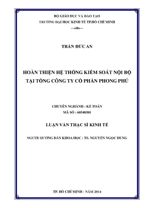 Luận văn thạc sĩ hoàn thiện hệ thống kiểm soát nội bộ tại tổng công ty cổ phần phong phú