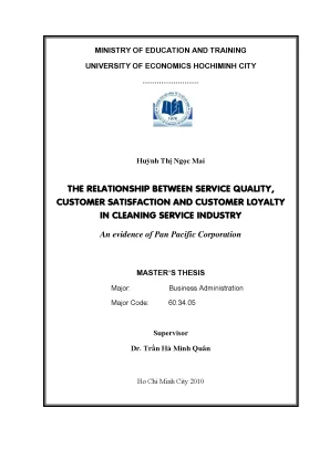 Luận văn thạc sĩ the relationship between service quality customer satisfaction and customer loyalty in cleaning serviec industry luận văn thạc sĩ