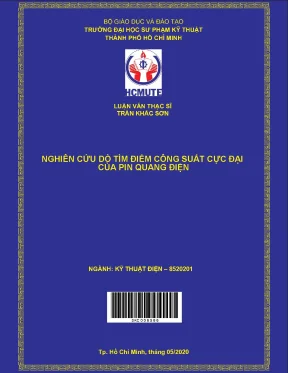 Luận văn thạc sĩ hcmute nghiên cứu dò tìm điểm công suất cực đại của pin quang điện