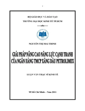 Luận văn thạc sĩ giải pháp nâng cao năng lực cạnh tranh của ngân hàng tmcp xăng dầu petrolimex