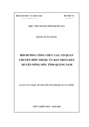 Luận văn thạc sĩ bồi dưỡng công chức các cơ quan chuyên môn thuộc ủy ban nhân dân huyện nông sơn tỉnh quảng nam