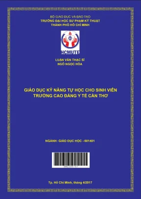 Luận văn thạc sĩ hcmute giáo dục kỹ năng tự học cho sinh viên trường cao đẳng y tế cần thơ