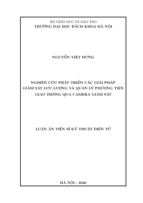 Luận án tiến sĩ nghiên cứu phát triển các giải pháp giám sát lưu lượng và quản lý phương tiện giao thông qua camera giám sát
