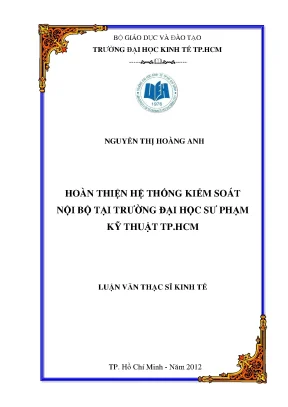 Luận văn thạc sĩ hoàn thiện hệ thống kiểm soát nội bộ tại trường đại học sư phạm kỹ thuật tphcm luận văn thạc sĩ