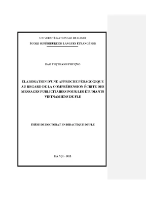Luận văn thạc sĩ élaboration dune approche pédagogique au regard de la compréhension écrite des messages publicitaires pour les étudiants vietnamiens de fle