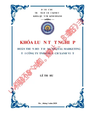 Luận văn tốt nghiệp hoàn thiện hoạt động digital marketing tại công ty tnhh du lịch xanh việt