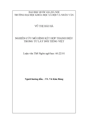 Luận văn thạc sĩ nghiên cứu mô hình kết hợp thanh điệu trong từ láy đôi tiếng việt
