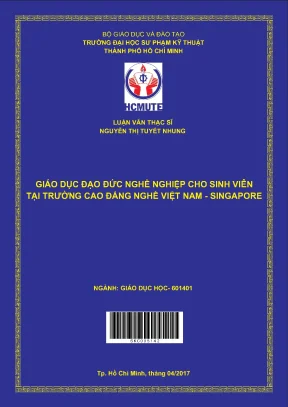 Luận văn thạc sĩ hcmute giáo dục đạo đức nghề nghiệp cho sinh viên tại trường cao đẳng nghề việt nam singapore