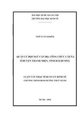 Luận văn thạc sĩ quản lý đội ngũ cán bộ công chức cấp xã ở huyện thanh miện tỉnh hải dương