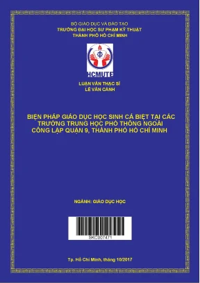 Luận văn thạc sĩ hcmute biện pháp giáo dục học sinh cá biệt tại các trường trung học phổ thông ngoài công lập quận 9 thành phố hồ chí minh