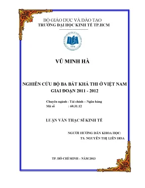 Luận văn thạc sĩ nghiên cứu bộ ba bất khả thi ở việt nam giai đoạn 2011 2012 luận văn thạc sĩ