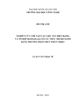Luận văn thạc sĩ nghiên cứu chế tạo vật liệu sắt điện batio3 và tổ hợp batio3 fe3o4 có cấu trúc micro nano bằng phương pháp thủy phân nhiệt