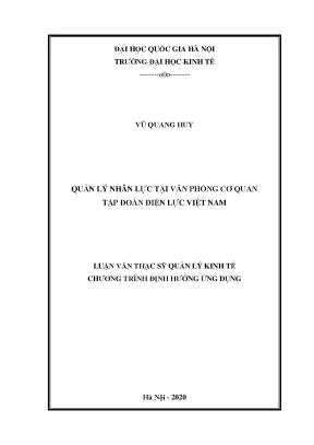 Luận văn thạc sĩ quản lý nhân lực tại văn phòng cơ quan tập đoàn điện lực việt nam