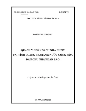 Luận án tiến sĩ quản lý ngân sách nhà nước tại tỉnh luang prabang nước chdcnd lào