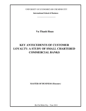 Luận văn thạc sĩ key antecedents of customer loyalty a study of small chartered commercial banks