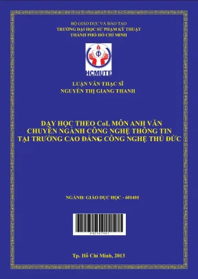 Luận văn thạc sĩ hcmute dạy học theo col môn anh văn chuyên ngành công nghệ thông tin tại trường cao đẳng công nghệ thủ đức