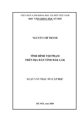 Luận án tiến sĩ tình hình tội phạm trên địa bàn tỉnh đắk lắk