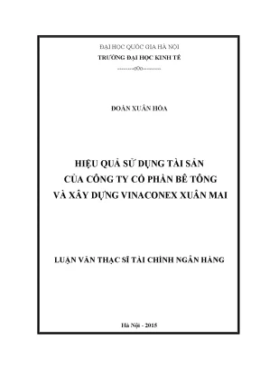 Luận văn thạc sĩ hiệu quả sử dụng tài sản của công ty cổ phần bê tông và xây dựng vinaconex xuân mai