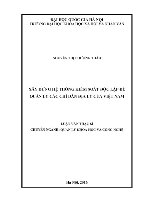 Luận văn thạc sĩ xây dựng hệ thống kiểm soát độc lập để quản lý các chỉ dẫn địa lý của việt nam