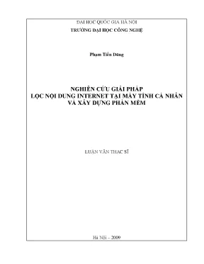 Luận văn thạc sĩ nghiên cứu giải pháp lọc nội dung internet tại máy tính cá nhân và xây dựng phần mềm
