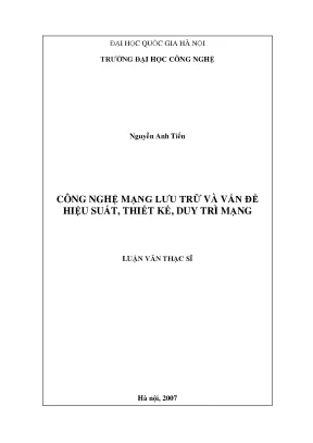 Luận văn thạc sĩ công nghệ mạng lưu trữ và vấn đề hiệu suất thiết kế duy trì mạng luận văn ths kỹ thuật điện tử viễn thông 2 07 00