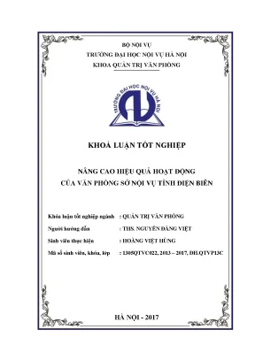 Luận văn tốt nghiệp nâng cao hiệu quả hoạt động của văn phòng sở nội vụ tỉnh điện biên