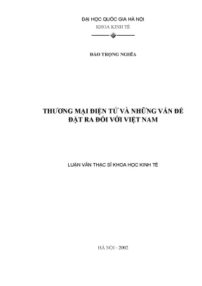 Luận văn thạc sĩ thương mại điện tử và những vấn đề đặt ra đối với việt nam