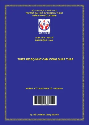 Luận văn thạc sĩ hcmute thiết kế bộ nhớ cam công suất thấp