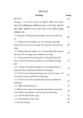 Luận án dạy học hình học không gian ở trường trung học phổ thông với sự hỗ trợ của công nghệ thông tin