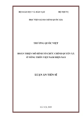 Luận văn thạc sĩ hoàn thiện mô hình tổ chức chính quyền xã ở nông thôn việt nam hiện nay
