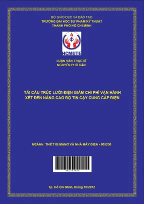 Luận văn thạc sĩ hcmute tái cấu trúc lưới điện giảm chi phí vận hành xét đến nâng cao độ tin cậy cung cấp điện