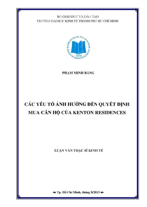 Luận văn thạc sĩ các yếu tố ảnh hưởng đến quyết định mua căn hộ của kenton residences luận văn thạc sĩ