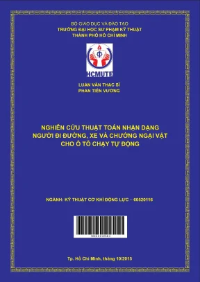 Luận văn thạc sĩ hcmute nghiên cứu thuật toán nhận dạng người đi đường xe và chướng ngại vật cho ô tô chạy tự động