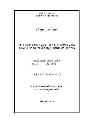 Luận án tiến sĩ phát triển dịch vụ y tế ở các bệnh viện công lập trên địa bàn tỉnh hải dương
