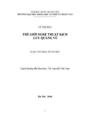 Luận văn thạc sĩ thế giới nghệ thuật kịch lưu quang vũ