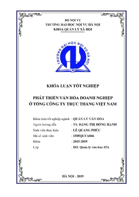 Luận văn tốt nghiệp phát triển văn hóa danh nghiệp ở tổng công ty trực thăng việt nam