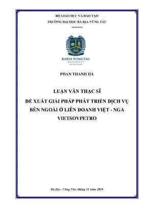 Luận văn thạc sĩ đề xuất giải pháp phát triển dịch vụ bên ngoài ở liên doanh việt nga vietsopetro